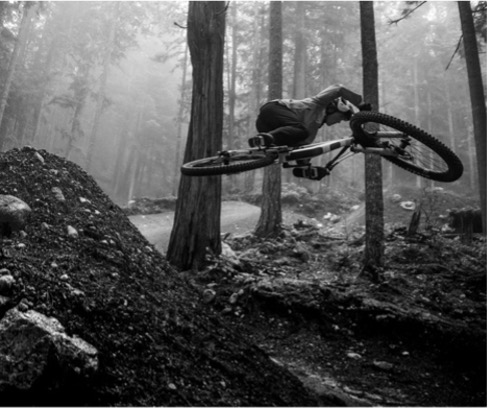 Mountain biker doing jump