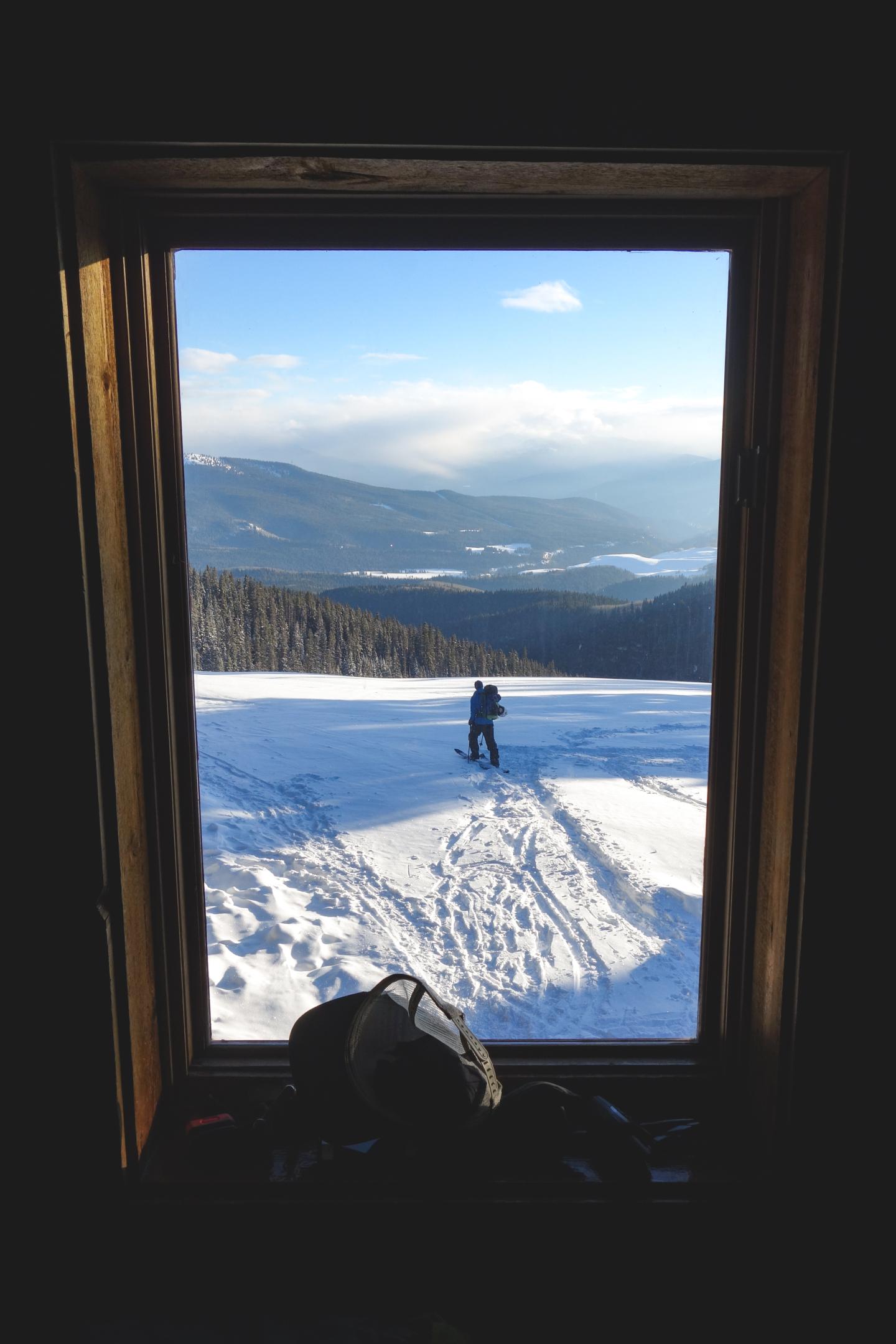 A person skiing outside