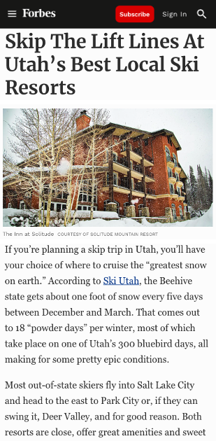 Forbes article screenshot