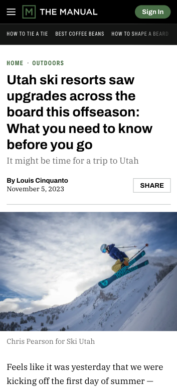 The Manual article screenshot