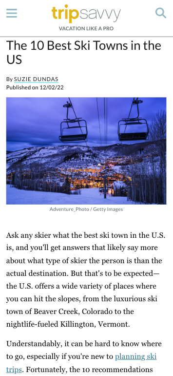 Trip Savvy article screenshot