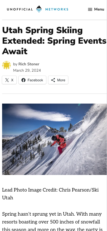 Unofficial Networks article screenshot
