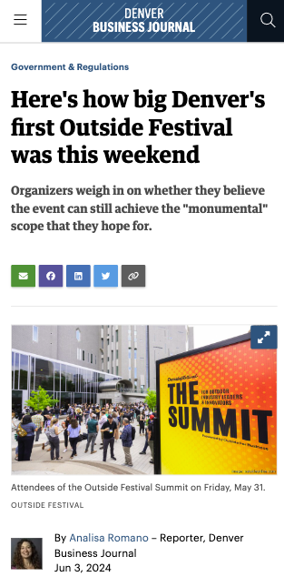 Denver Business Journal coverage screenshot