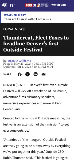 Fox 31 Denver coverage screenshot