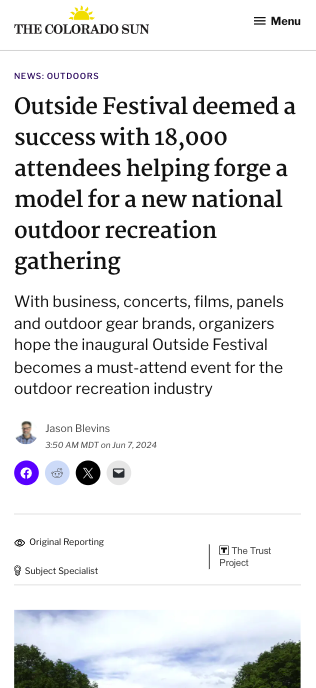 The Colorado Sun coverage screenshot